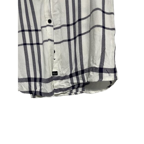 Rails Britt Women's Button Down Shirt Ultra Soft Plaid Short Sleeve White Gray M - Picture 4 of 6